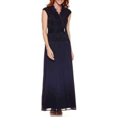 onyx nites short sleeve evening gown