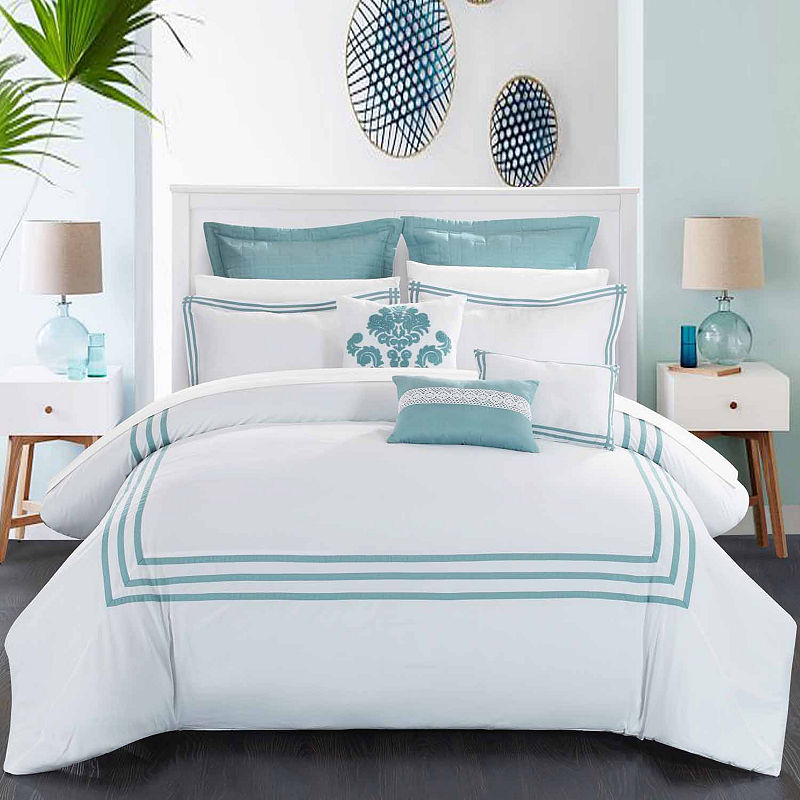 Chic Home Cosmo 12-Pc. Complete Bedding Set With Sheets, Queen, White