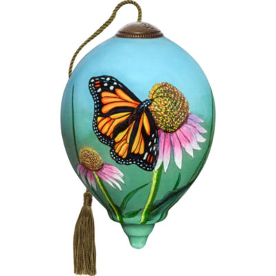 neqwa art hand painted blown glass monarch butterfly ornamen
