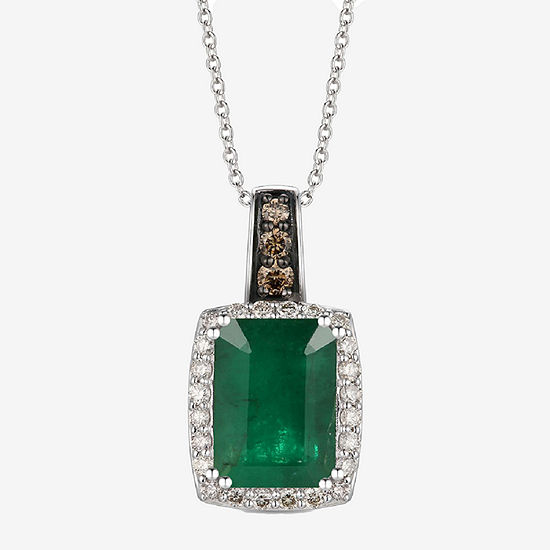 Le Vian Grand Sample Sale® Pendant featuring 1  5/8 cts. Emerald, 1/20 cts. Chocolate Diamonds® , 1/5 cts. Nude Diamonds™  set in 14K Vanilla Gold®