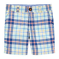 Jacquis Baby Boys White Shorts with Checkered Hem 