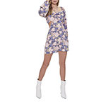 Forever 21 Juniors Long Sleeve Floral Fit + Flare Dress
