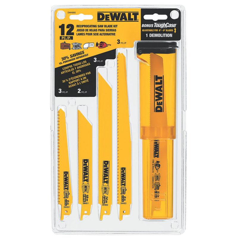 UPC 028877551258 product image for Dewalt Dw4892 12 Piece Reciprocating Saw Blade Set | upcitemdb.com