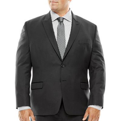 Collection by Michael Strahan Black Herringbone Suit Jacket - Big & Tall