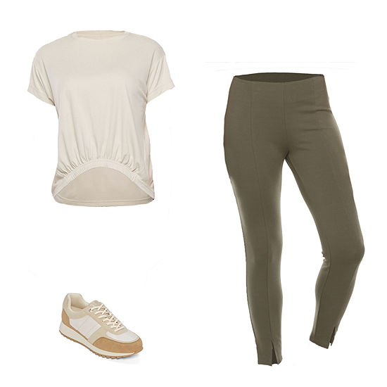 Comfort on Call Stylus Top, Pull-On Ponte Pants & Sneakers