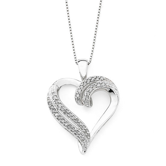 1/4 CT. T.W. Diamond Heart Pendant Necklace Sterling Silver - JCPenney