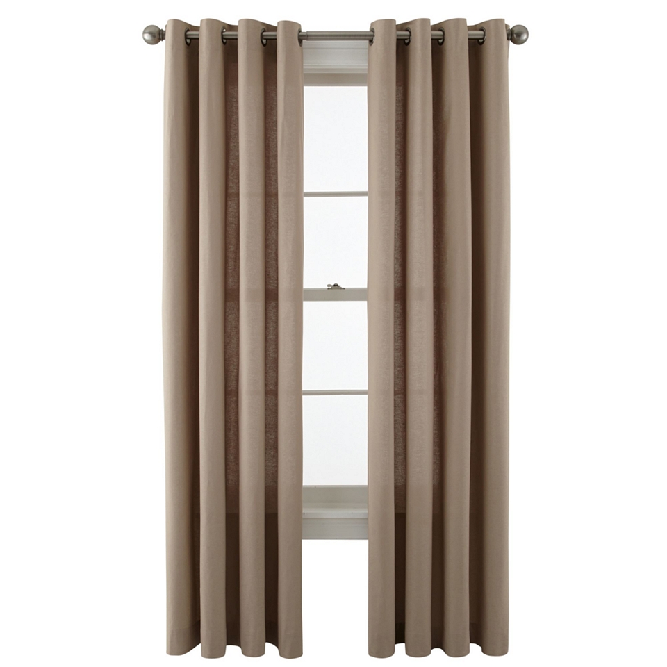 JCP Home Collection  Home Holden Grommet Top Cotton Curtain Panel, Mocha