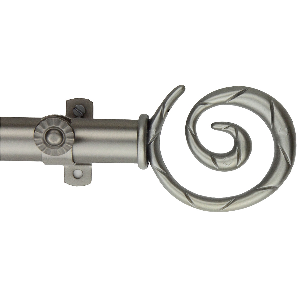 ROD DESYNE Curtain Rod with Spiral Finials, Satin Nickel
