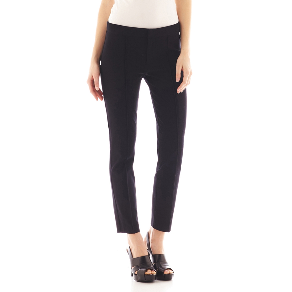Seamed Ankle Pants, Black, Womens