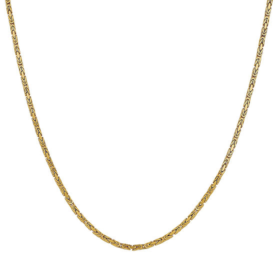 14K Gold 30 Inch Solid Byzantine Chain Necklace