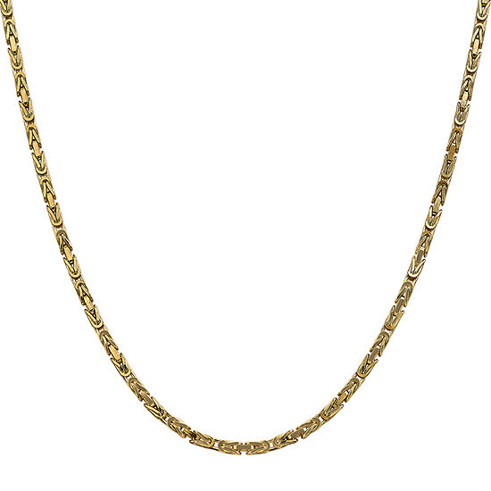 14K Gold 24 Inch Solid Byzantine Chain Necklace