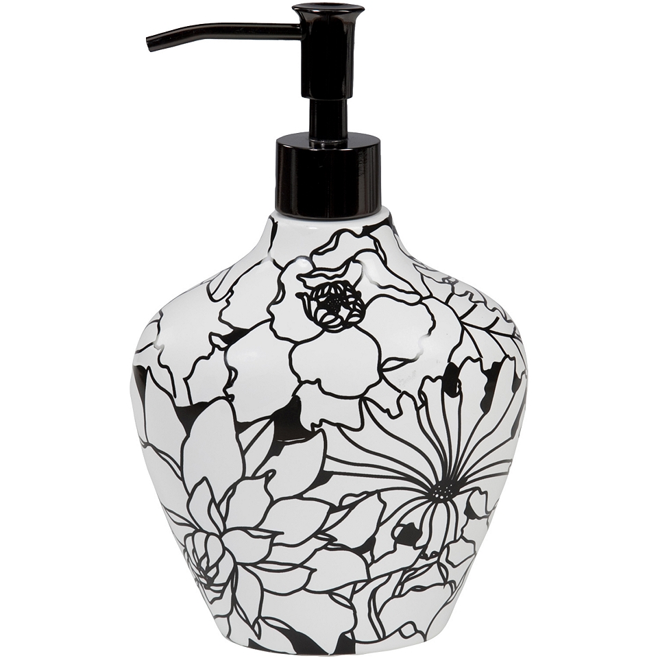 Creative Bath Black & White Ceramic Soap Dispenser, Black/White