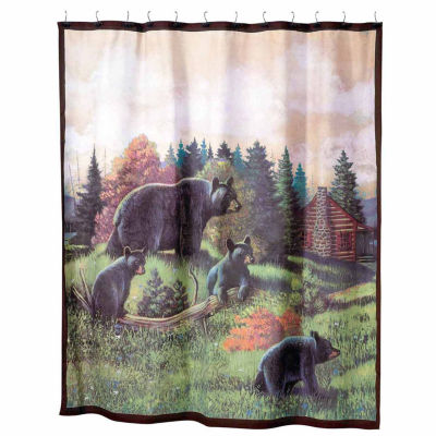 Avanti Black Bear Lodge Shower Curtain