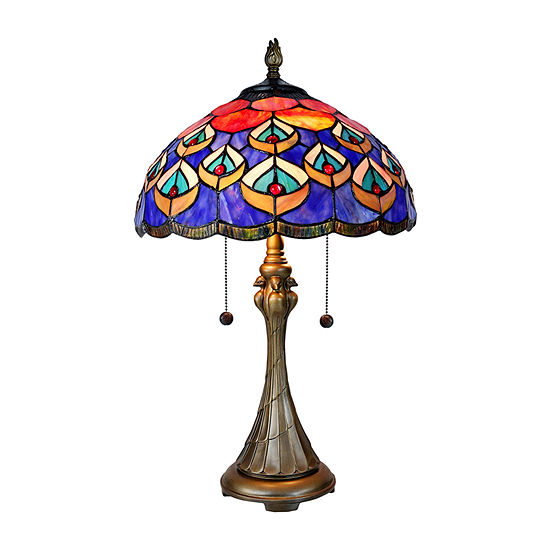 Dale Tiffany Royal Peacock Glass Table Lamp Color Multi Jcpenney
