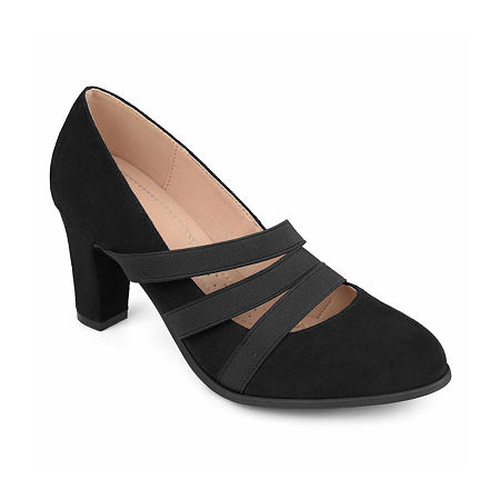 Vintage Shoes, Vintage Style Shoes Journee Collection Womens Loren Pumps Stacked Heel 7 12 Medium Black $72.24 AT vintagedancer.com