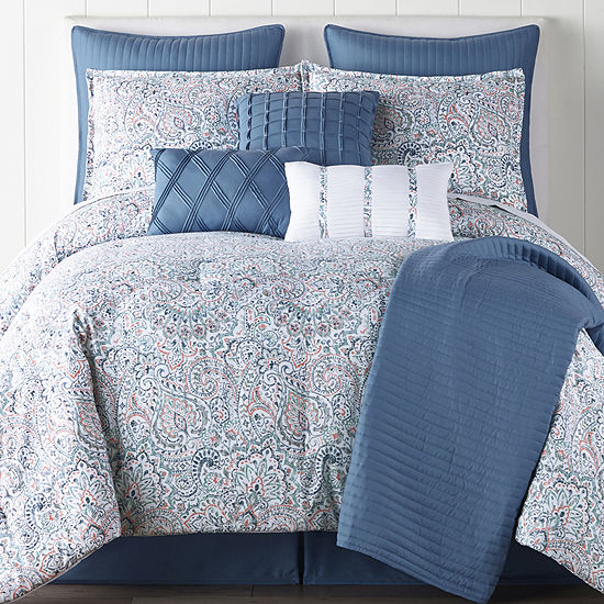 Jcpenney Home Audrey 10 Pc Comforter Set Color Blue Multi
