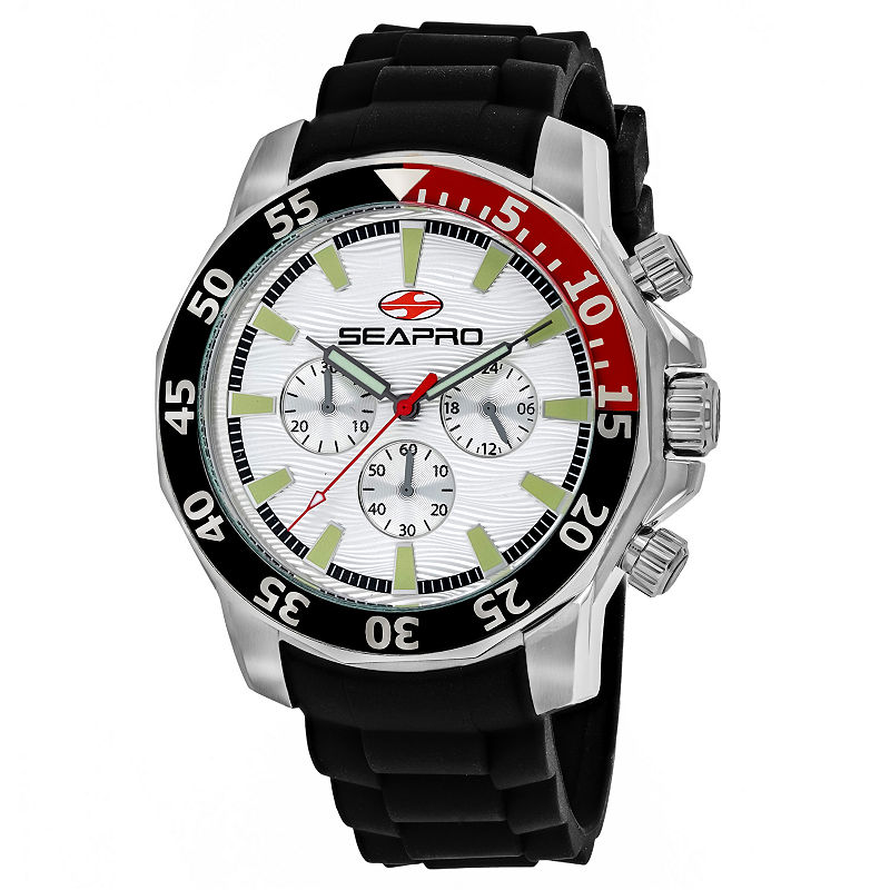 Sea-Pro Scuba Explorer Mens Black Strap Watch-Sp8330