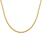 14K Yellow Gold 1.8mm Hollow Rope Chain Necklace