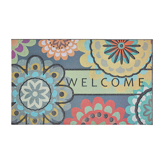 Mohawk Home Recycled Rubber Dahlia Rectangular Outdoor Doormat