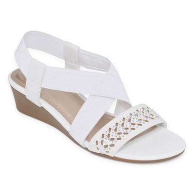 jcpenney white wedge sandals