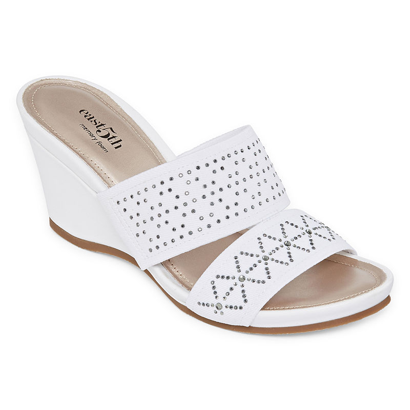 New East Fifth east 5th Womens Vane Wedge Sandals, Size 7 Medium, White ...