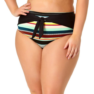 striped high waisted bikini swimsuit