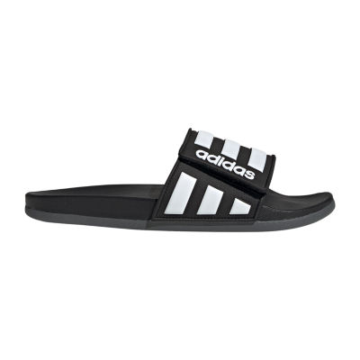 adidas men's black flip flops