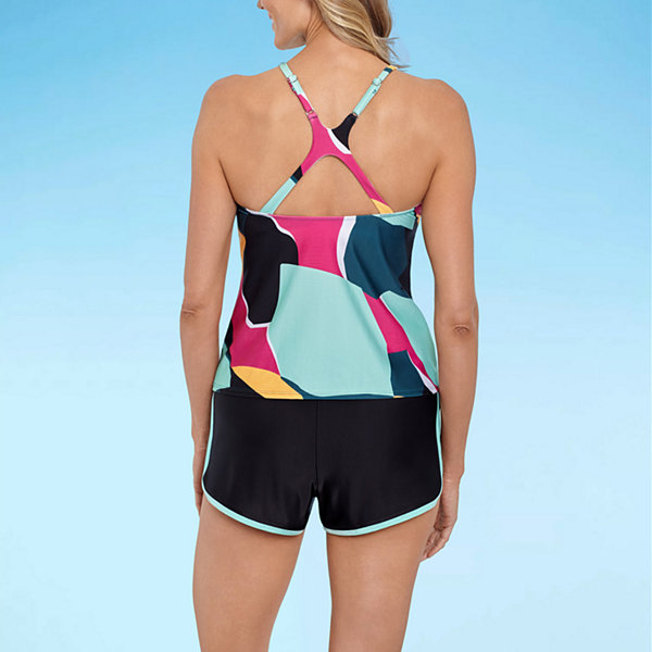 Xersion Geometric Tankini Swimsuit Top