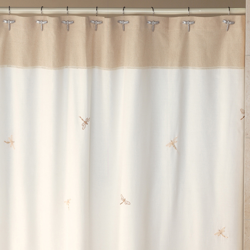 Creative Bath Dragonfly Shower Curtain, Natural