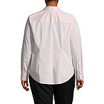 Worthington Long Sleeve Button-Front Shirt - Plus