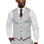 JF J.Ferrar Light Gray Slim Fit Suit Vest