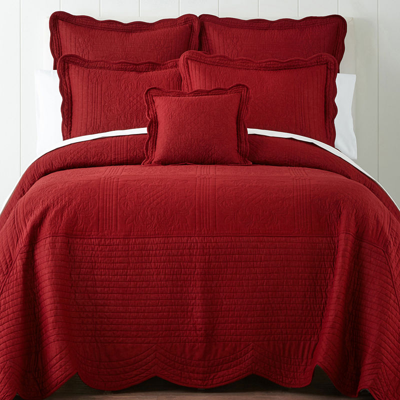 Home Expressions Everly Bedspread, Twin, Red