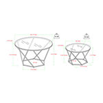 Geometric Glass Nesting Coffee Table Set