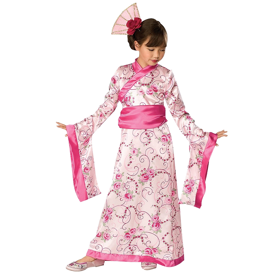 Asian Princess Girls Costume, Pink, Girls