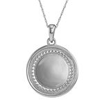Personalized 10K White Gold Initial Disc Pendant Necklace