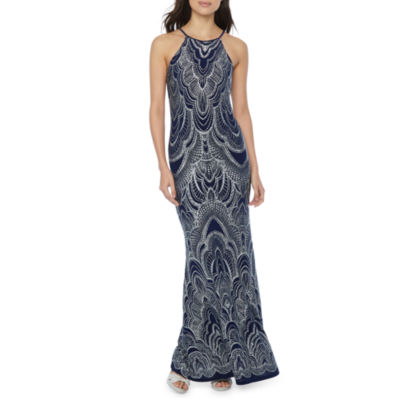 blu sage sleeveless evening gown