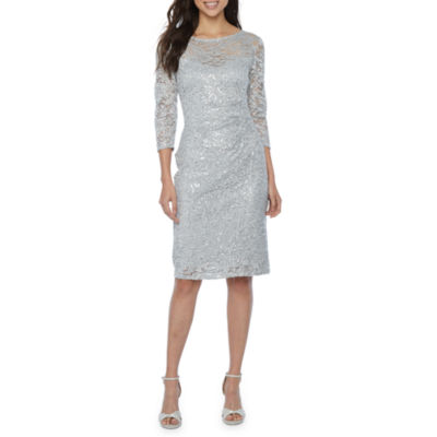 blu sage long sleeve sequin lace sheath dress