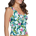 Arizona Lined Tropical Floral Tankini Swimsuit Top Juniors