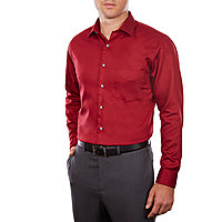 Color Paprika VanHeusen Van Heusen Mens Athletic-Fit No Lux Sateen Shirt Size 18 34/35 