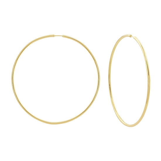 Made in Italy 14K Gold 73mm Hoop Earrings