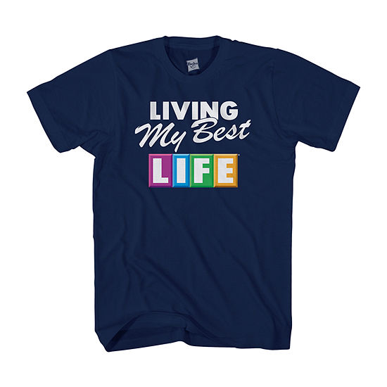 Living My Best Life Mens Crew Neck Short Sleeve Regular Fit Graphic T-Shirt
