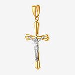 Religious Jewelry Crucifix Unisex Adult 14K Two Tone Gold Cross Pendant