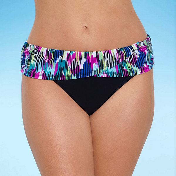 Sonnet Shores Womens Geo Linear Hipster Bikini Swimsuit Bottom