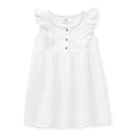 Okie Dokie Toddler Girls Sleeveless Flutter Sleeve A-Line Dress