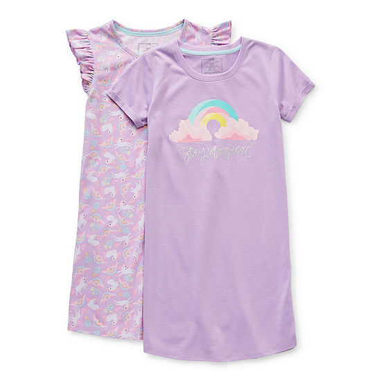 Dots & Dreams Little & Big Girls 2-pc. Short Sleeve Round Neck Nightgown