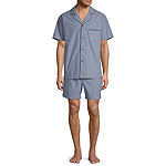 Stafford Men's Notch Collar Short Sleeve Pajama Set