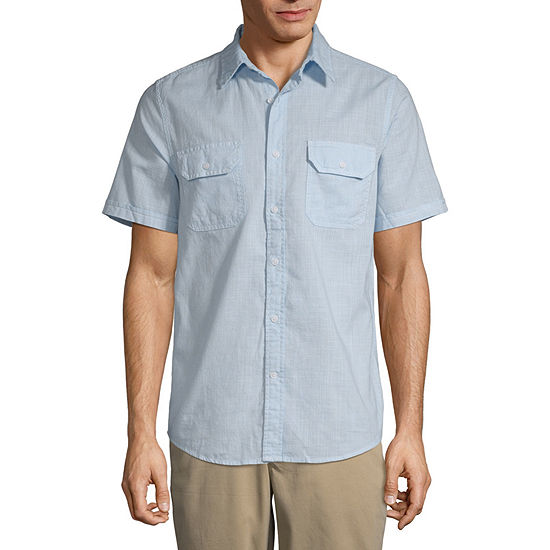 St. John's Bay Mens Short Sleeve Button-Front Shirt - JCPenney