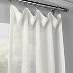 Exclusive Fabrics & Furnishing Double Layered Solid Sheer Rod Pocket Single Curtain Panel