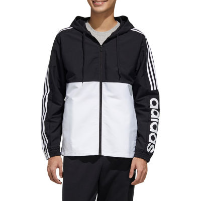 adidas Knit Lightweight Windbreaker, Color: Black White - JCPenney