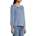 a.n.a Womens Square Neck 3/4 Sleeve T-Shirt